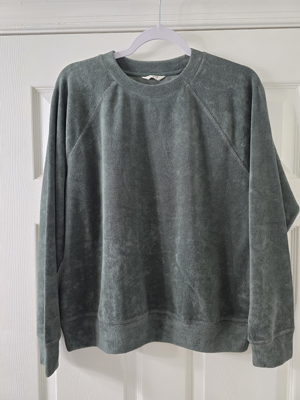 NWOT Hush Terry Plush Crewneck Sweatshirt Slate Green - Small
